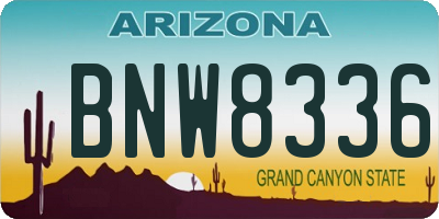 AZ license plate BNW8336