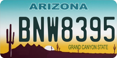 AZ license plate BNW8395