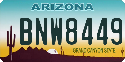 AZ license plate BNW8449