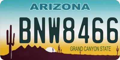 AZ license plate BNW8466