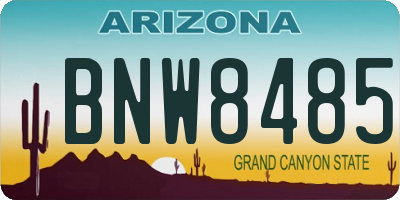 AZ license plate BNW8485