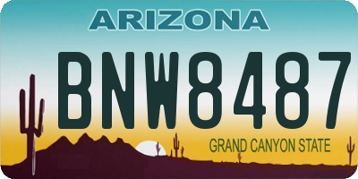 AZ license plate BNW8487