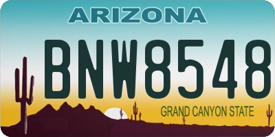 AZ license plate BNW8548