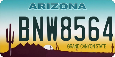 AZ license plate BNW8564