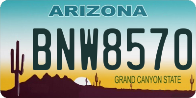 AZ license plate BNW8570