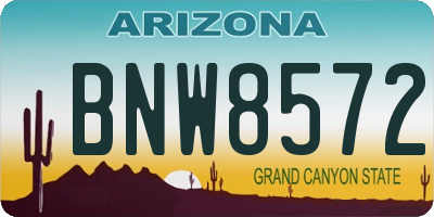 AZ license plate BNW8572