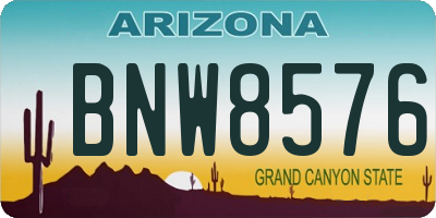 AZ license plate BNW8576