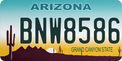 AZ license plate BNW8586