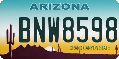 AZ license plate BNW8598