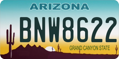 AZ license plate BNW8622