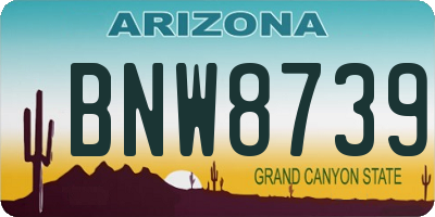 AZ license plate BNW8739