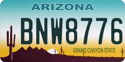 AZ license plate BNW8776
