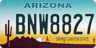 AZ license plate BNW8827