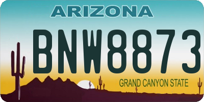 AZ license plate BNW8873