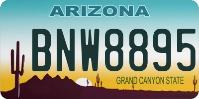AZ license plate BNW8895