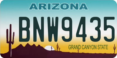 AZ license plate BNW9435
