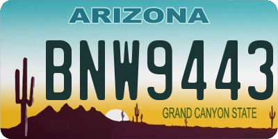 AZ license plate BNW9443