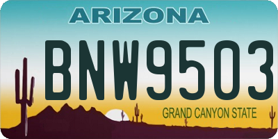 AZ license plate BNW9503