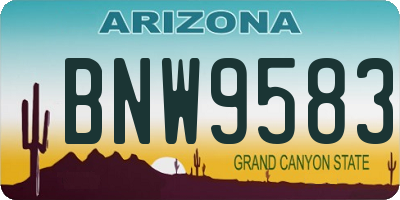 AZ license plate BNW9583