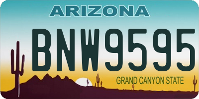 AZ license plate BNW9595