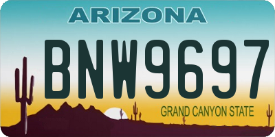 AZ license plate BNW9697