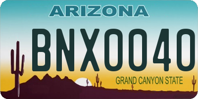 AZ license plate BNX0040