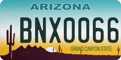 AZ license plate BNX0066