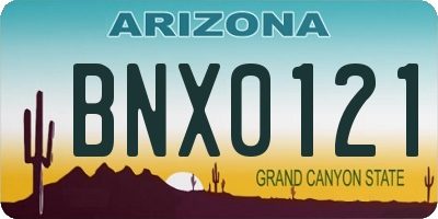 AZ license plate BNX0121