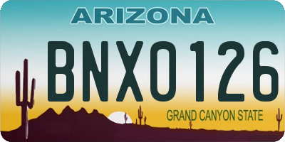 AZ license plate BNX0126