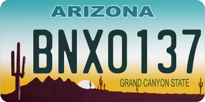 AZ license plate BNX0137