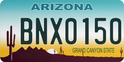 AZ license plate BNX0150