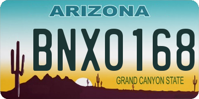 AZ license plate BNX0168