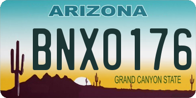 AZ license plate BNX0176