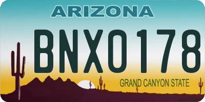 AZ license plate BNX0178