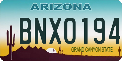 AZ license plate BNX0194
