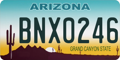 AZ license plate BNX0246