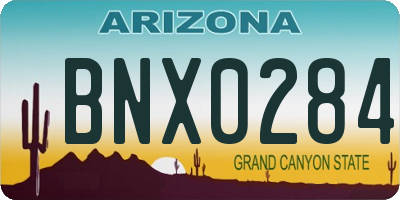 AZ license plate BNX0284