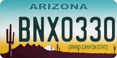 AZ license plate BNX0330