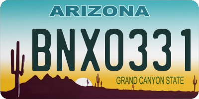 AZ license plate BNX0331