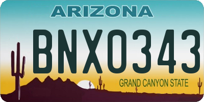 AZ license plate BNX0343