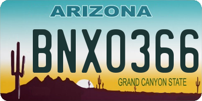 AZ license plate BNX0366