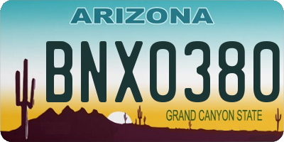 AZ license plate BNX0380