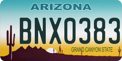 AZ license plate BNX0383