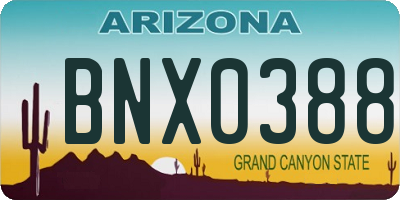 AZ license plate BNX0388