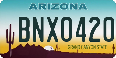 AZ license plate BNX0420