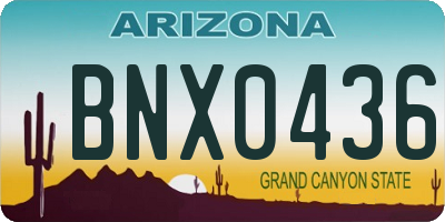 AZ license plate BNX0436