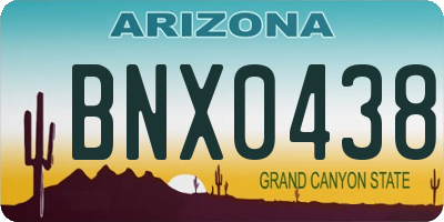 AZ license plate BNX0438