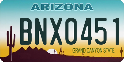 AZ license plate BNX0451