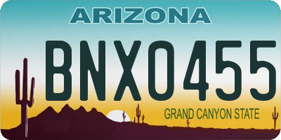AZ license plate BNX0455