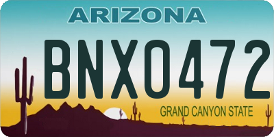 AZ license plate BNX0472